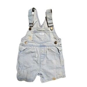 Vintage Guess Georges Marciano Denim Shortalls 12 M‎ Light Wash USA Retro 90s
